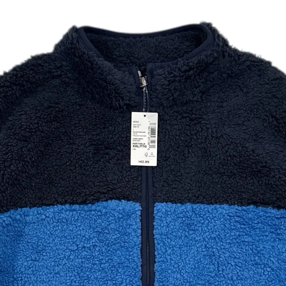 NWT The Children’s Place Sherpa Fleece Jacket Kids XXL 16 Blue Full Zip